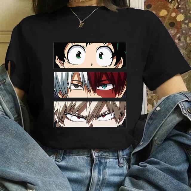 Manga Cute My Hero Academia Anime T Shirt Women Boku No Hero Academia T-shirt Bakugou Himiko Toga Tees Anime Deku Tshirt