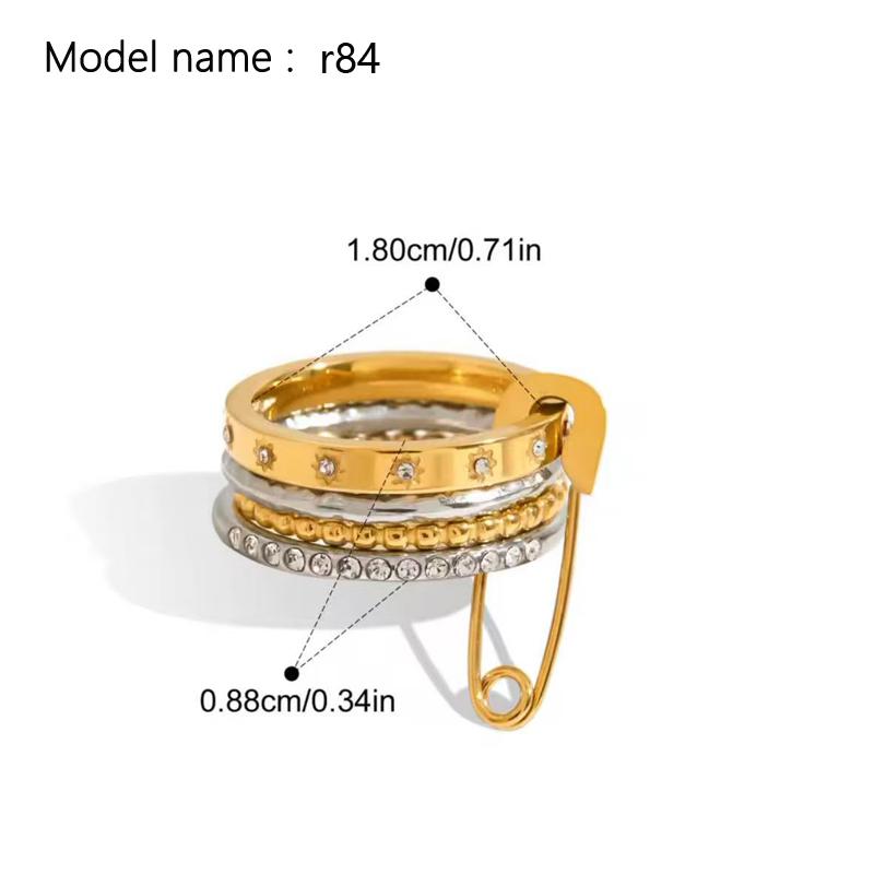 2026 Vintage Hollow Zircon Rings For Women Metal Gold Color Trend Luxury Snake Shape Vintage Trendy Stainless Steel Ring Jewelry