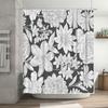 Modern Floral Print Shower Curtain Grey White Water-Resistant Fabric 72 x 84 Inches for Bathroom Decorations Free Shipping US Or