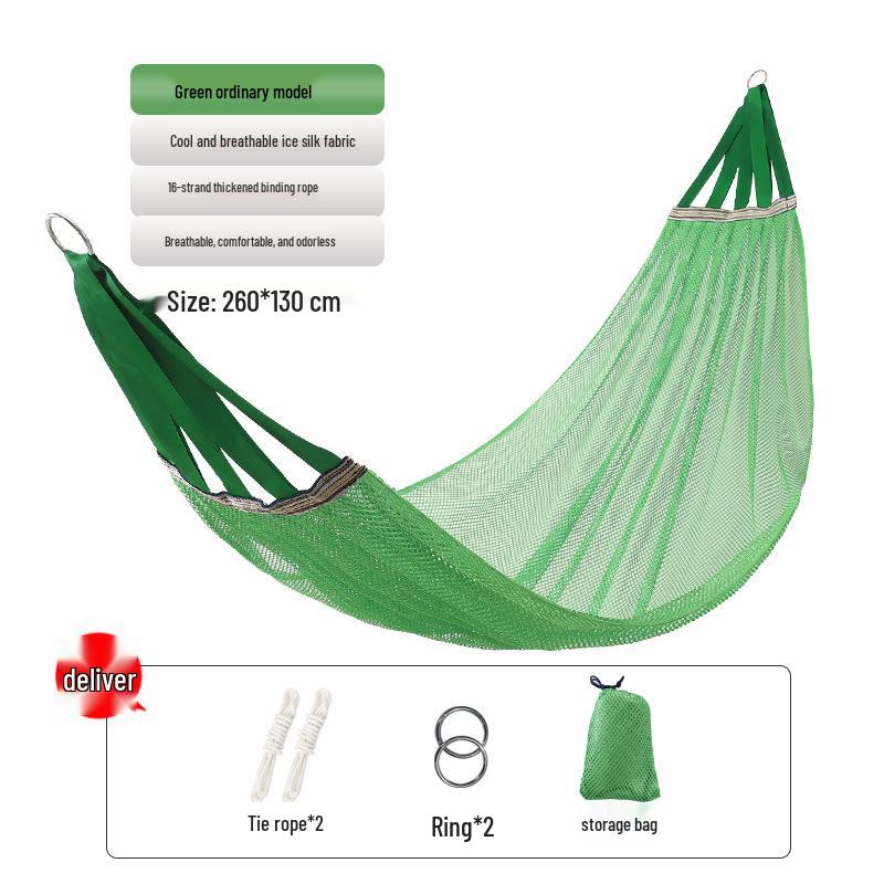 Breathable Anti-Rollover Ice Silk Mesh Hammock Swing Chair for Adults - Indoor/Outdoor Use