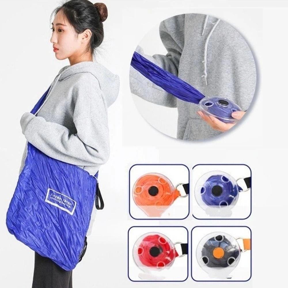 Small Disc Retractable Shopping Bag Nylon Shopping Storage Bag Reusable Grocery Bag  Travel Storage