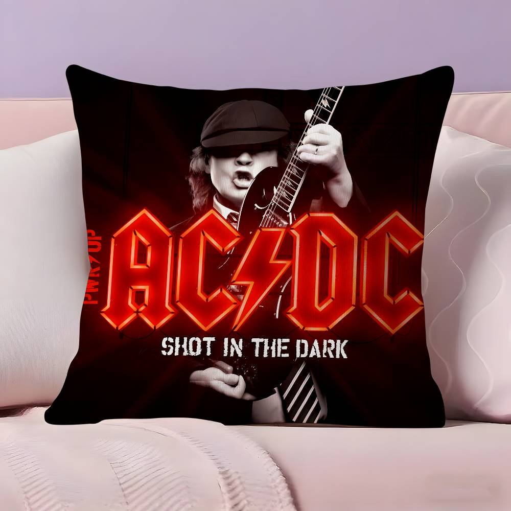 

Rock Band A-AC-D-DC Pillow Case Pillowcase Ultra Soft Skin Friendly Fabric Cloud Like Comfort & Concealed Zipper 12x12Inch