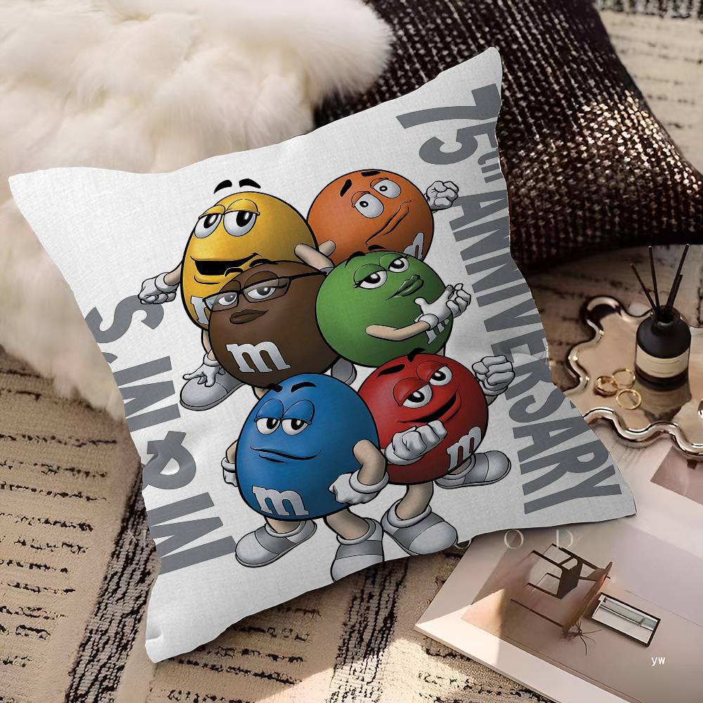 Classic M_M&M Chocolate Pillow Anime Pillow Sofa Bed Head Pillow Cover Cushion Cover 45X45 Cm Fashion