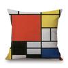 Modern Abstract Art Geomtric Lines Red Blue Yellow Piet Mondrian Oil Painting Home Decorative Pillow Case Linen Cushion Cover