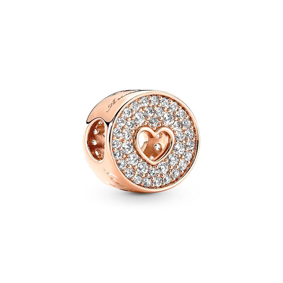 Miniso Sparking Rose Gold Plated Charm Bead Charms Dangle Authentic Compatible With copper Bracelets Necklaces Bead Ideal For Diy Jewellery Women Gift