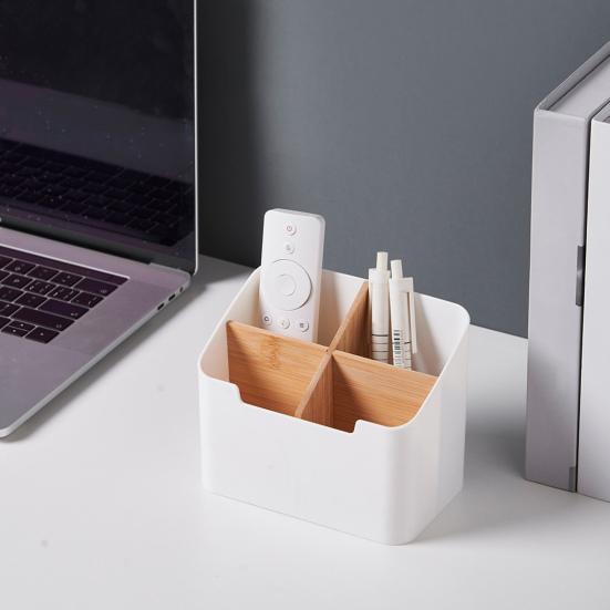 Storage Box Clutter-Free Desktop Organizer Remote Control Stationery Holder Workspace Tidy Box Office Supplies