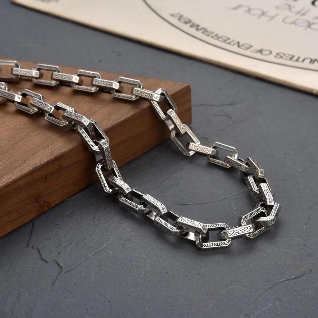 Yan Yu Acanthus Pattern Retro Hip Hop Choker Necklace, 8.5mm Wide