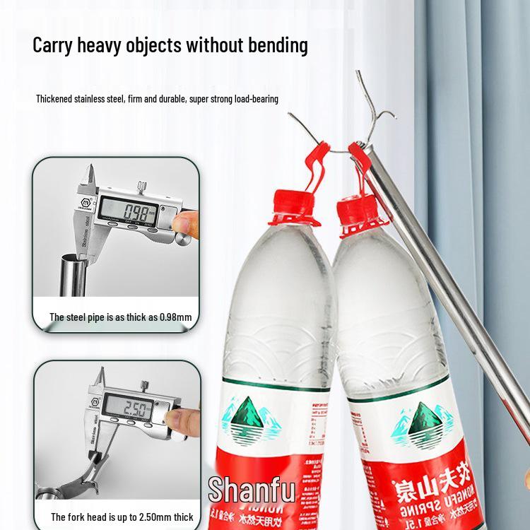 Extra Thick 304 Stainless Steel Retractable Clothes Drying Rod and Hanger for Household Use