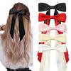 Sweet Double Layer Princess Bow Hair Clip with Long Trailing Ribbons