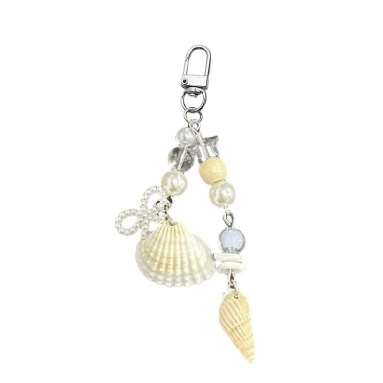 Elegant Shells Pearls Pendant Strap Chic Marine Inspired Keychain Pendant Phone Strap Charm for Purses and Handbags