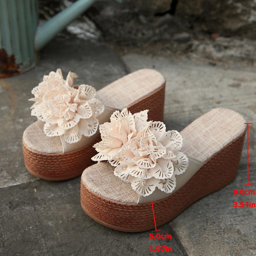 Summer 2026 Fashion Women Slip On Platform Wedge Peep Toe Plus Size Shoes for Women 36-43 Non-slip Sandals Casual Women Slippers