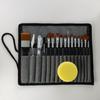24-Piece Canvas Bag Oil Painting Brush Set with Nylon Silver-Gray Handles for Gouache and Watercolor