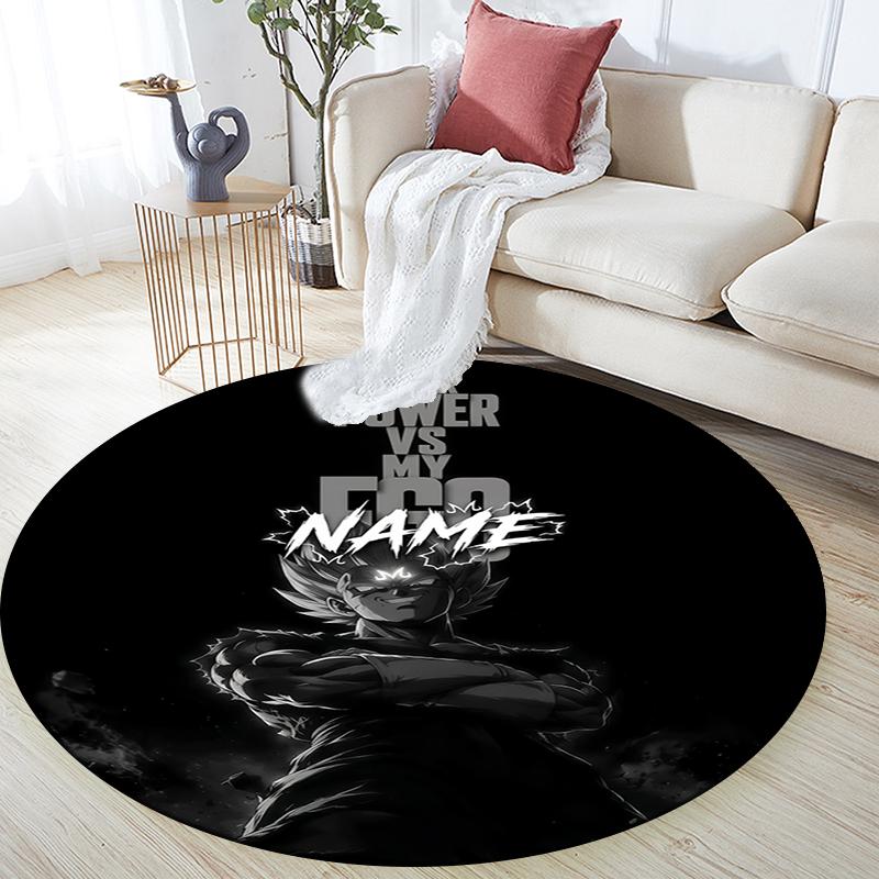Custom Name,Goku pattern round rug,Carpet Rug for Living Room Bedroom Playroom ,Non-slip Floor Mat,Holiday Gifts and Birthday Gifts.