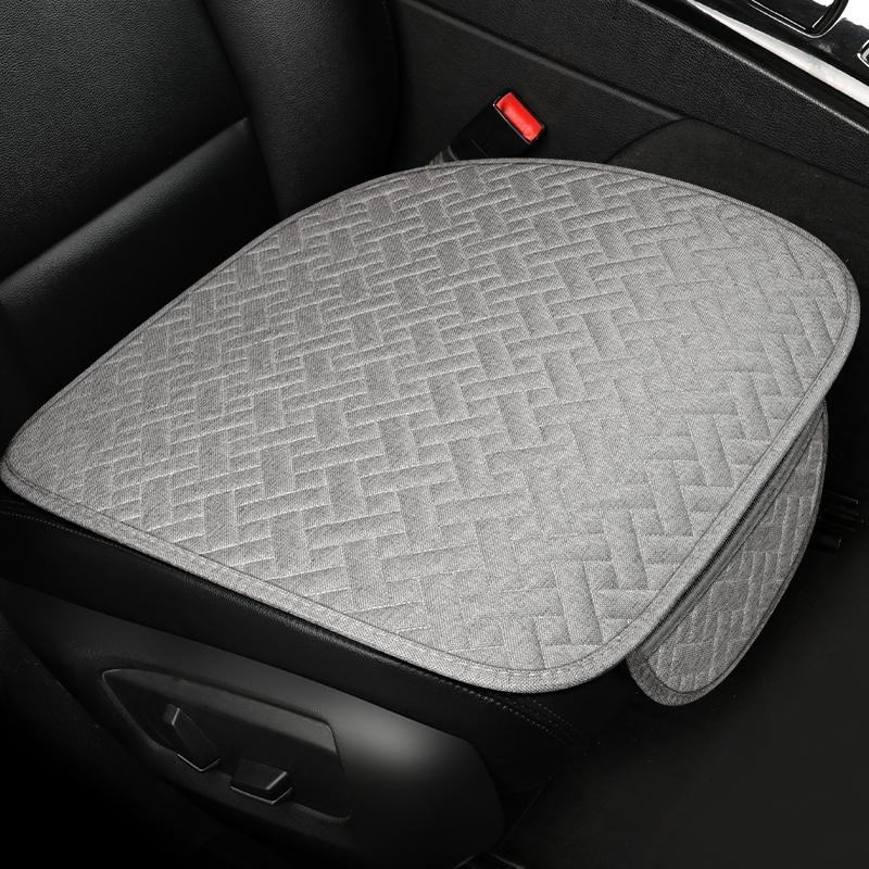 Linen Car Seat Cover Suitable For All Seasons, Small Three Piece Single Seat Anti-Skid Protector, Universal For Most Suvs, Truck