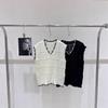 Handmade Crochet Color Block Cardigan Vest - Casual, Loose-Fit, Youthful Style.