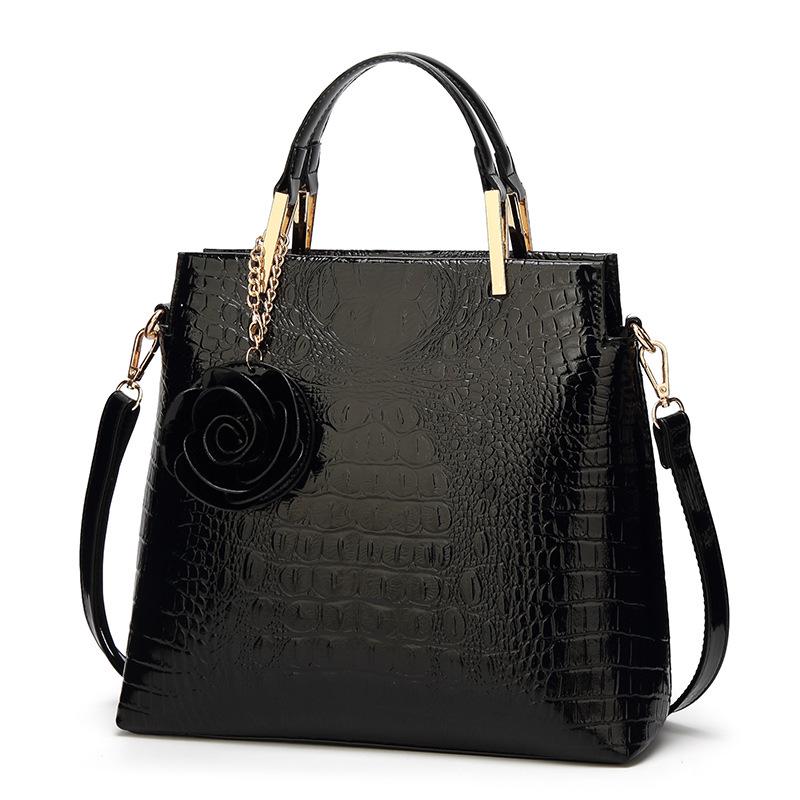 Patent Leather Women's Bag Crocodile Print Tote Women's Crossbody Shoulder Bag Shell Bag