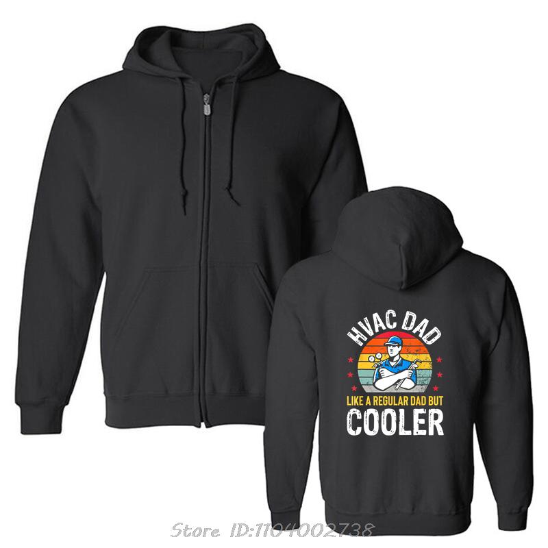 HVAC Dad But Cooler Funny Print HVAC Technician Father Hoodie Graphic Cotton Streetwear Birthday Gifts Hoody Casual Sweatshirt
