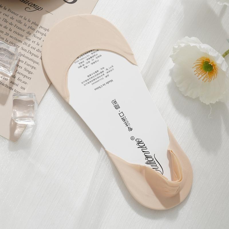 

Простые ультратонкие невидимые носки для женщин, мягкие, удобные, на высоком каблуке, носки-лодочки, нескользящие, хлопковые носки One size бежевый