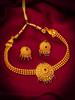 Gold-Plated Multi Stone-Studded & Beaded Temple Jewellery Set
