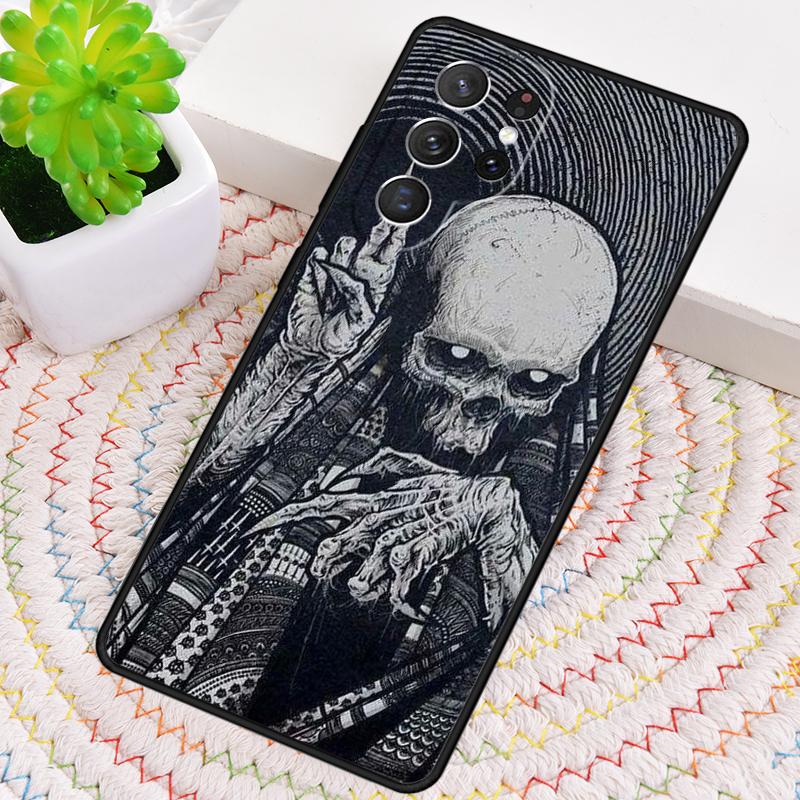 Satanic Scary Skull soft Phone Case For Samsung Galaxy note 10 pro S26 S25 S24 S23 S22 Ultra Plus S21 FE S20 Shockproof Cover