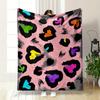 Colorful Hearts Within Black Irregular Shapes On a Pink and Gray Background. for All Seasons Blanket Lunch Break Throw Gift