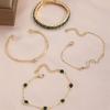Stylish European & American Green Diamond Snake Bangles: 4-Piece Women's Elegant Metal Bracelet Set