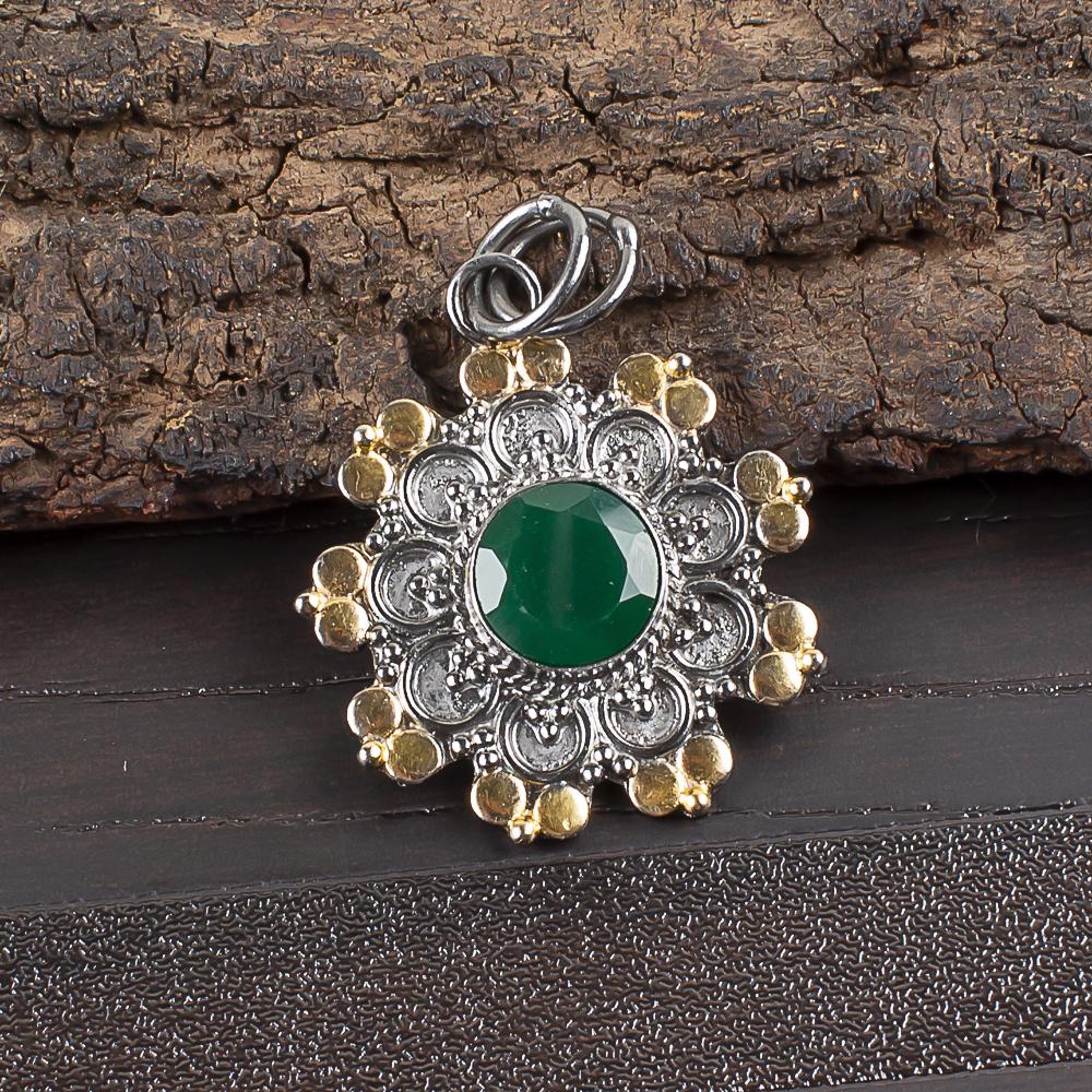 Green Onyx 925 Solid Sterling Silver Pendant, Handmade Gemstone Pendant Jewelry, Gifts For Wife Brand New Pendant