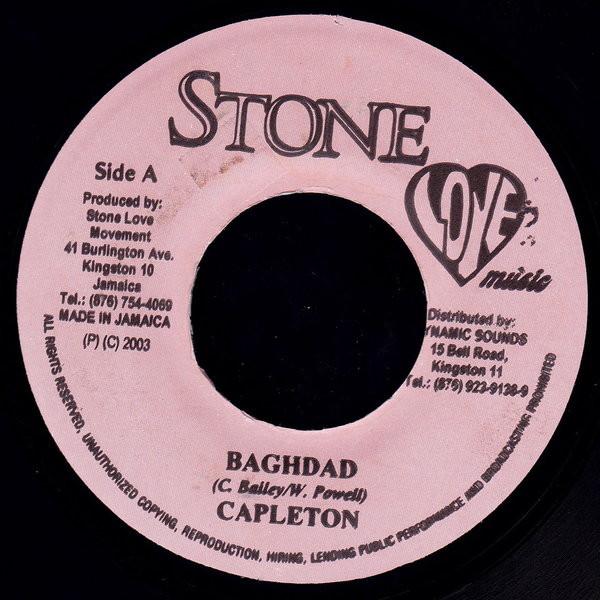 

7-дюймовая пластинка CAPLETON / JAZZWAD - Багдад / Багдад НИКАКОЙ Stone Love Musi 2003 Ямайка Регги, Ска и Даб Б/У