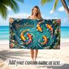 Koi Fish Theme Beach Towel Personalized Custom Name & Text Soft Quick Dry Beach Towel for Swimming Travel
