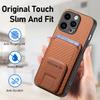 Foldable Bracket Carbon Fibre Vertical Cards Bag Case for iPhone 15 Pro Max 14 Plus 13 12 Mini 11 X XS 7 8 SE 2022 Pocket Cover