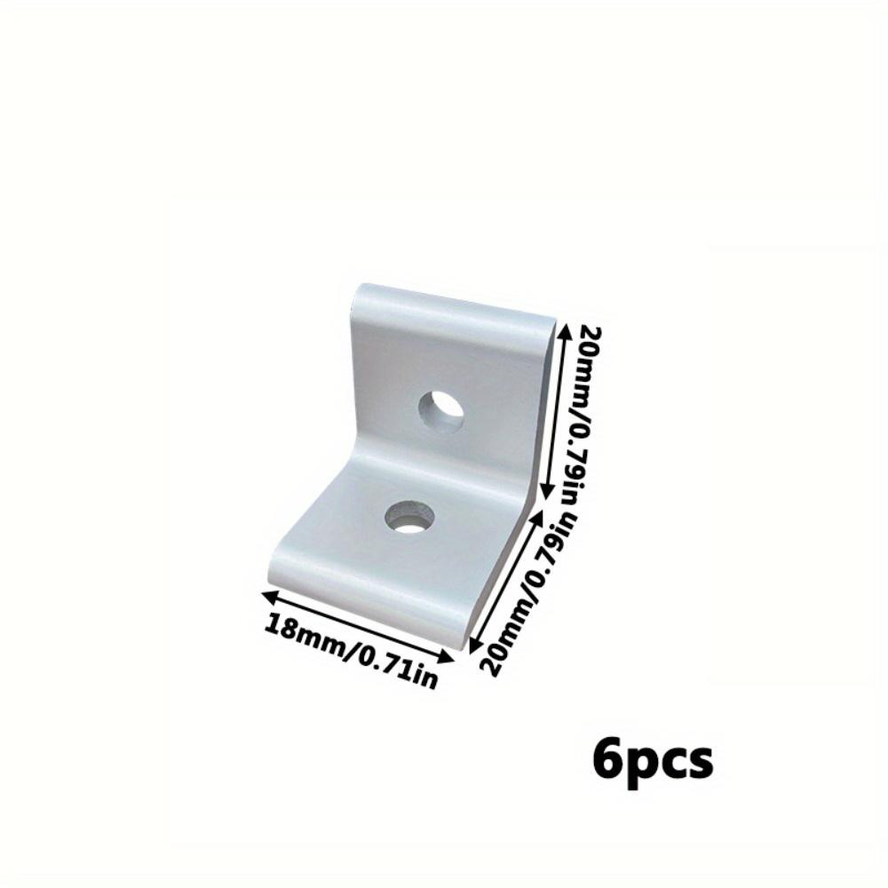 6sets Silvery 2020 Series Aluminum Profile Connectors 6pcs L Corner Bracket with Sliding T Nuts and Bolts for 2020 Aluminum Extrusion Profiles