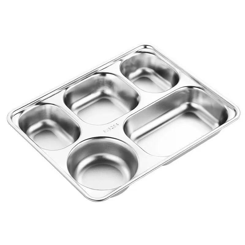 Abay Divided Thickened Stainless Steel Meal Tray