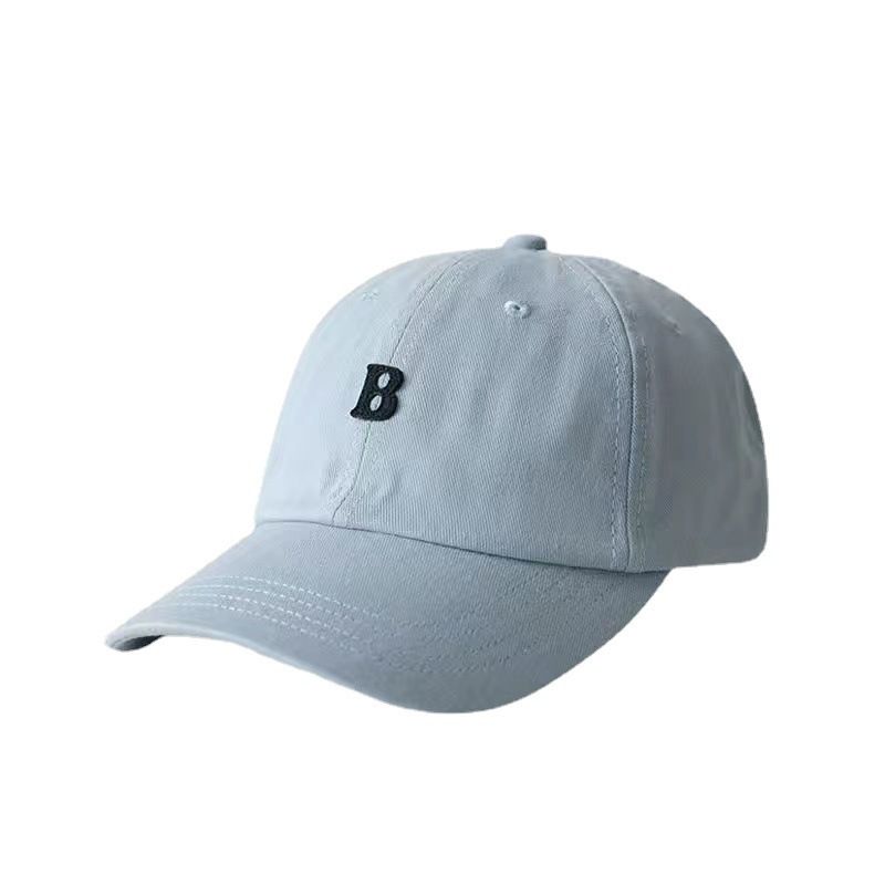 Hat Female Spring and Summer Ins Trendy Letter Baseball Cap K-style Face Small Adjustable Pure Color All-Matching Sun-Poof Peaked Cap