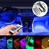 4 pz Auto RGB HA CONDOTTO LA Luce di Striscia HA CONDOTTO Le Luci di Striscia Colori Car Styling Decorativo Atmosfera Lampade Auto Luce Interna Con Telecomando 12 V
