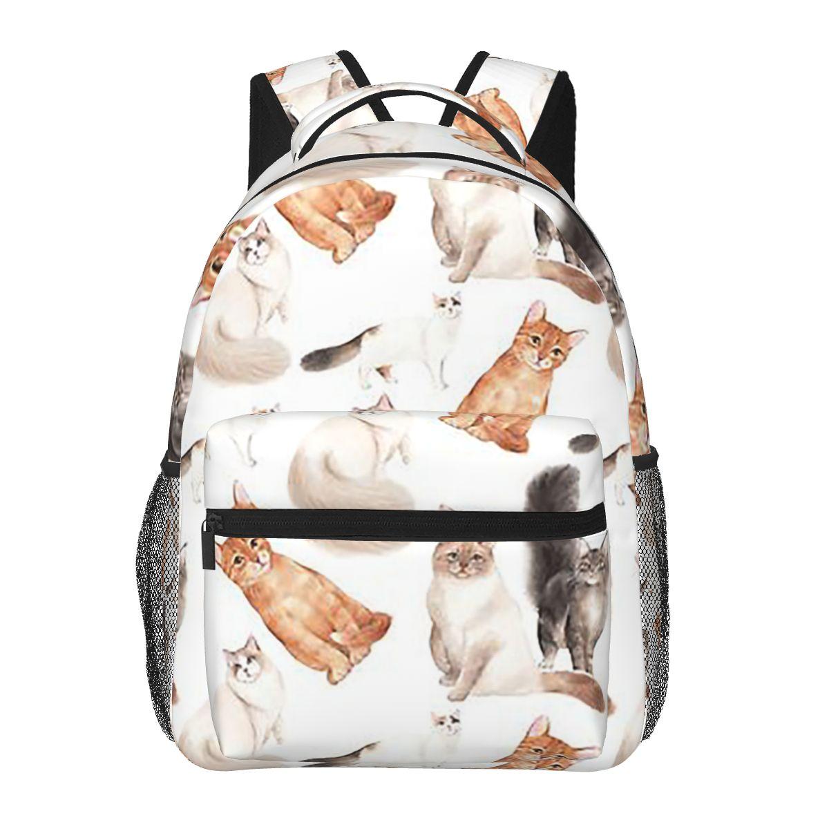 

Gray Ginger And Siamese Kittens Cats Backpacks Boys Girls Bookbag Children School Bags Cartoon Laptop Rucksack Shoulder Bag One Size