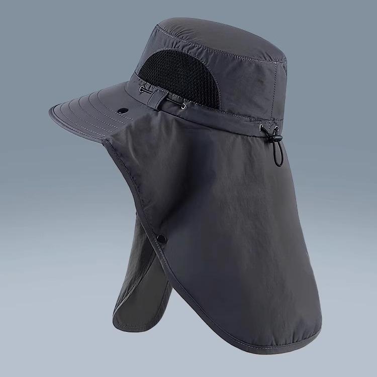 Fishing Hat Men's Sun Hat Summer Sun Protection Large Brim All Round Outdoor Leisure Face Protection Mosquito Mountaineering Fishing Hat