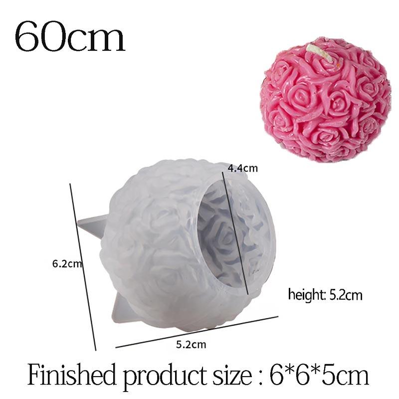 3D Rose Ball Candle Resin Silicone Mold Valentine's Day Casting , Creative Elegant Flower Candle Holder Suitable For DIY Can