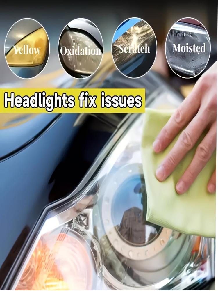 Professional Headlight Restorer-Removes Yellowing, Oxidation & Hazing-Polishing & Sanding Compound-Effectively Boosts Light Brig