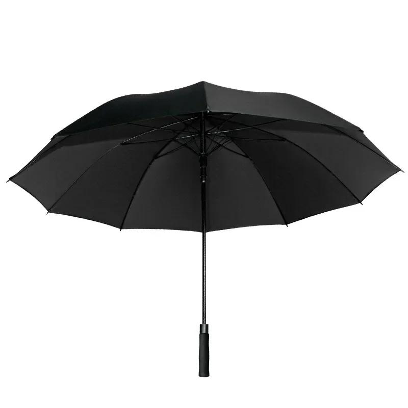 185CM Large Golf Umbrella Male Manual Long Handle Resistant UV Protection Parasol Shade Travel Beach Umbrella Windproof Strong