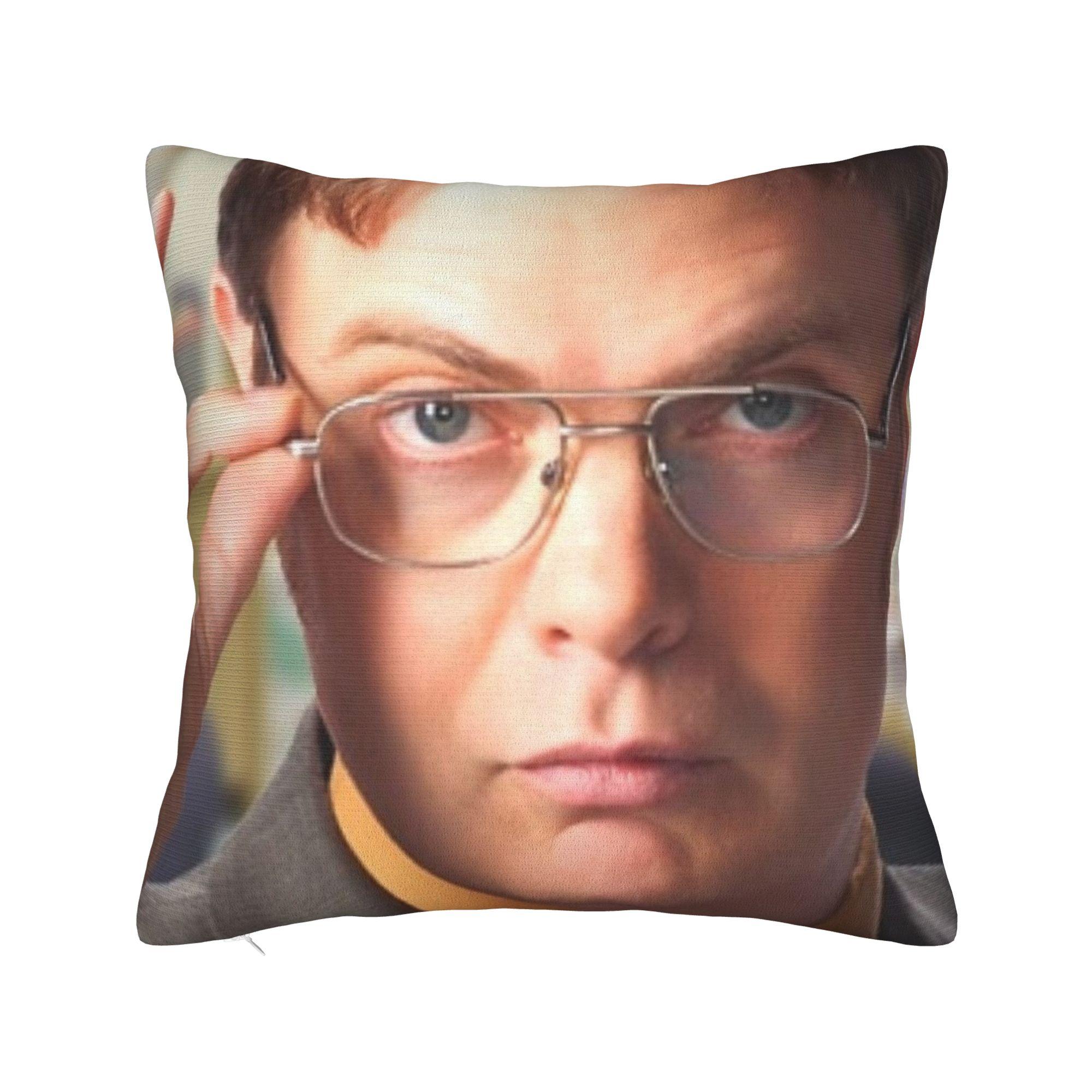 Shunika Chen Unisex Dwight Schrute Michael Square Pillow Case The Office Cushion Cover Zippered Decorative Throw Pillow Case Cover For Home 40X40cm