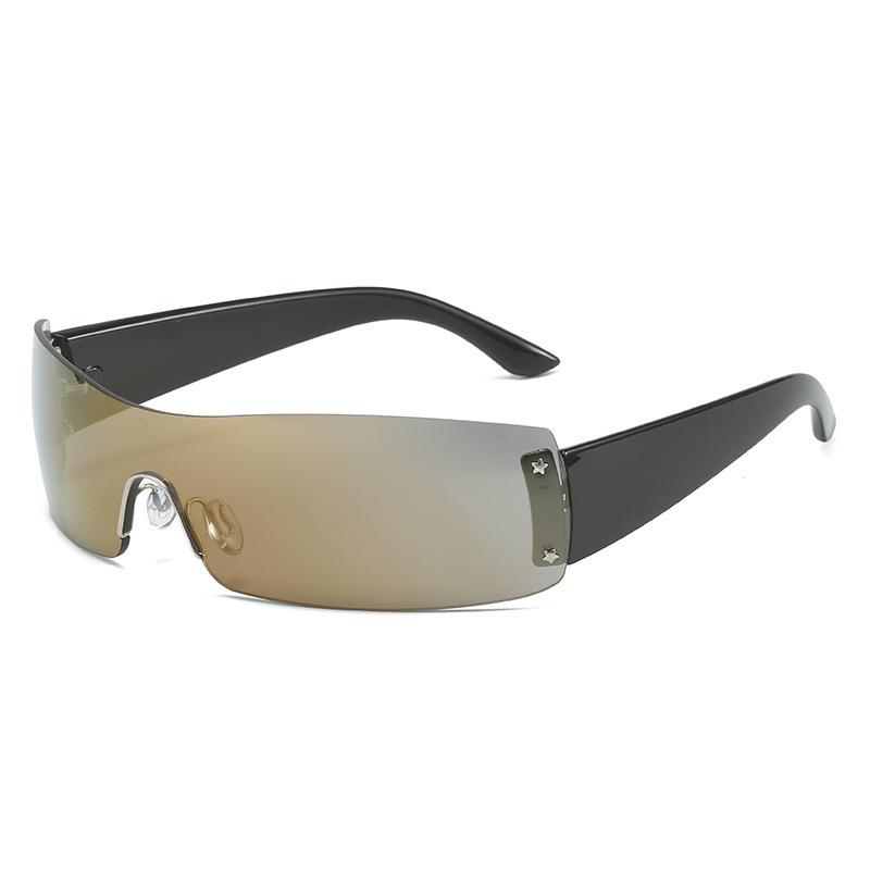 Frameless One-Piece Sports Sunglasses with UV400 Protection Unisex Design Lightweight for Running Cycling Driving