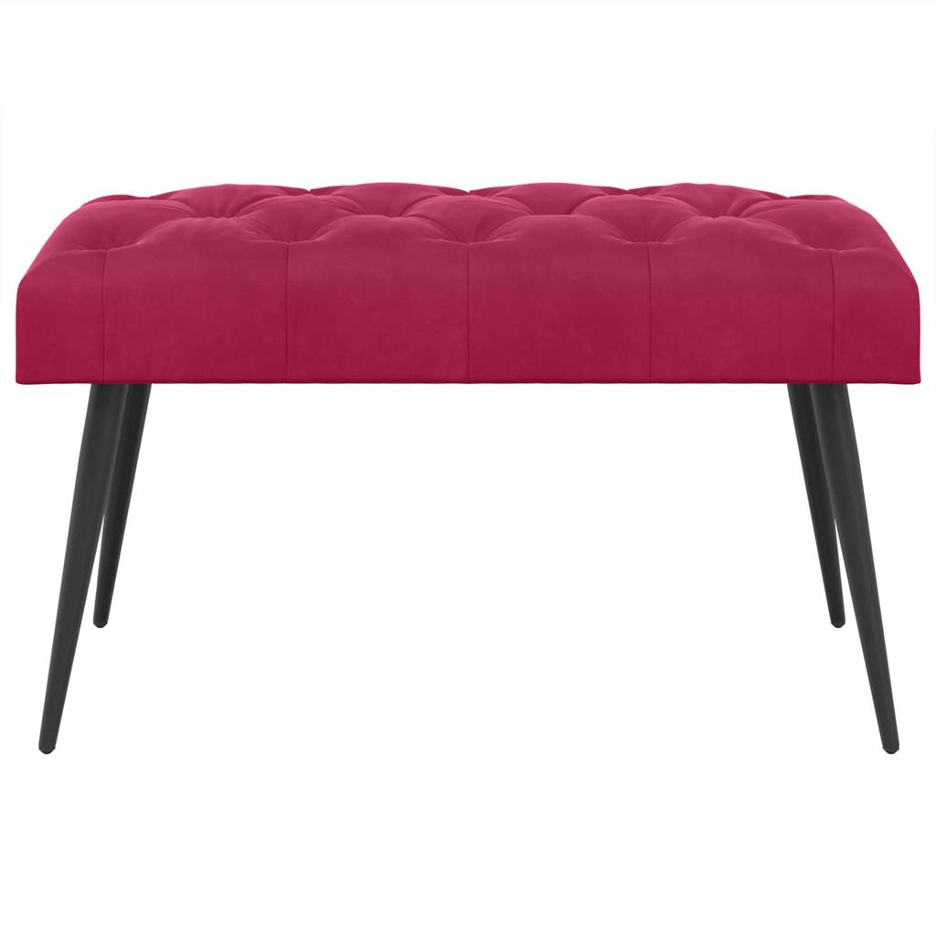 Bench with Button Tufting Wine Red 80 x 40 x 46 cm Velvet