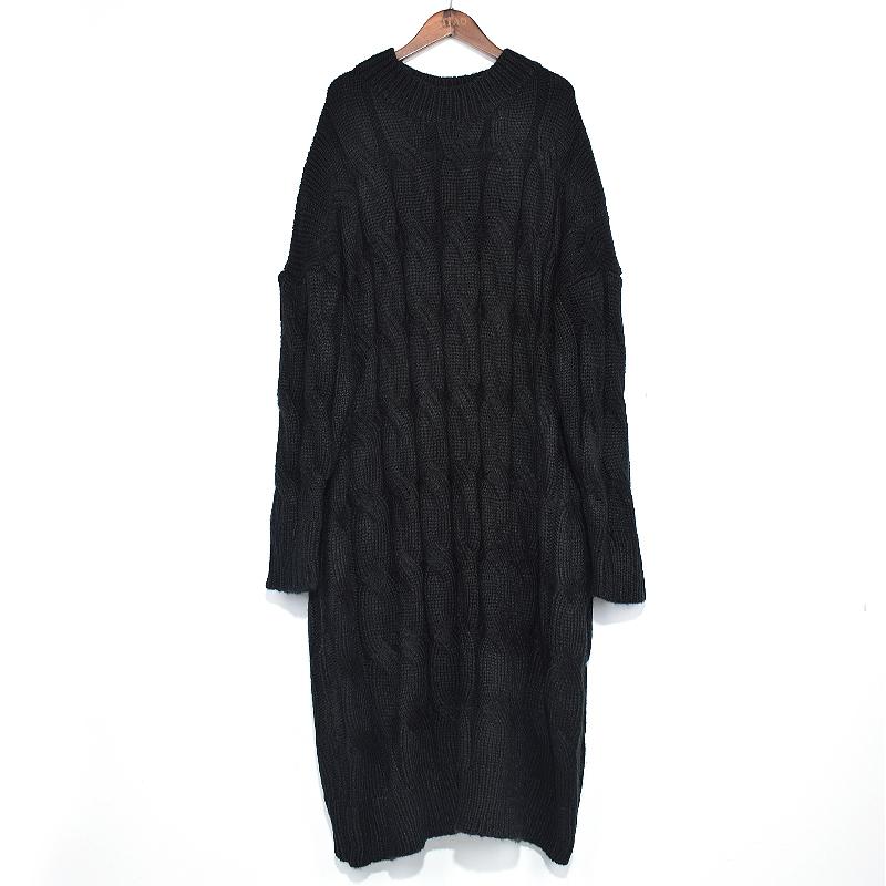 

XITAO трикотажное модное повседневное свободное платье ZY1583 One Size чёрный