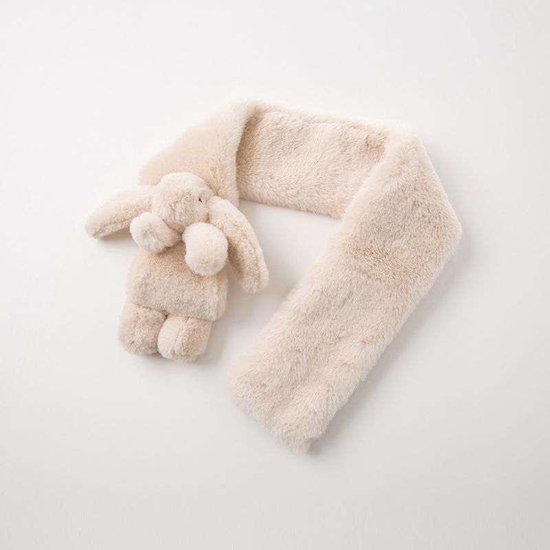 Dave & Bella Girls  Plush Warm Cartoon Scarf Length 75*Width 10cm Apricot [Ready Stock]