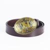 Men's Punk Style Double Layer Cowhide Belt with Letter N Design