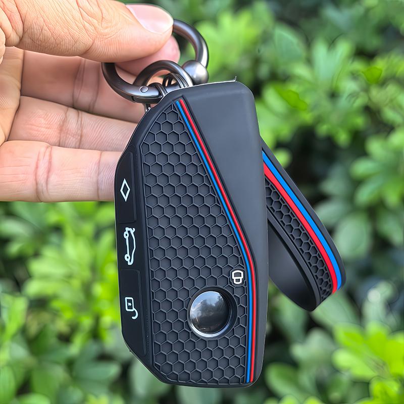 Silikon Auto Schlüsselhülle Abdeckung Schale Anhänger Für BMW i7 X7 G07 LCI iX I20 X1 U11 7er Serie G70 G09 XM U06 G81 M3 Smart Key Schutzhülle