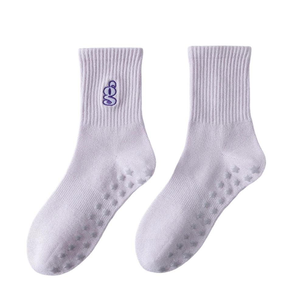 Cotton Professional Yoga Socks Non-Slip Floor Socks New Pilates Socks for Women  for Yoga Dance светло-фиолетовый