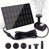 1.2W Solar Fountain Pump for Bird Baths Summer Solar Panel with 3m Long Cable and 8 Nozzle Attachments Garden Fountain