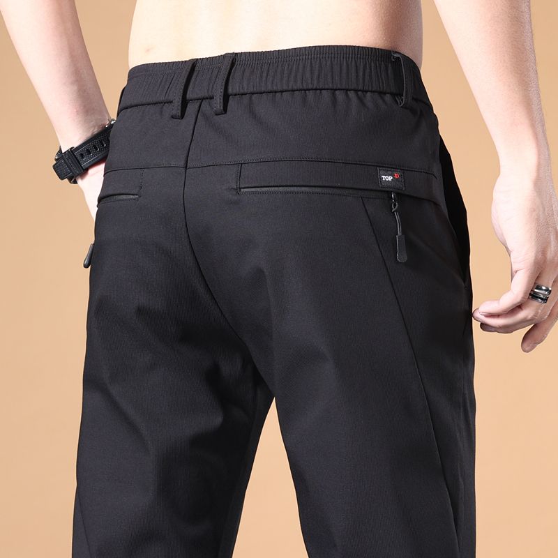 Streetwear Men's Fashion Casual Suit Pants Spring Autumn Solid All-match Slim Korean Male Clothing New Full Straight Trousers 38