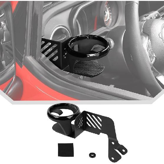 JeCar Front Door Cup Holder Fit For 2018-2024 2025 Up Jeep Wrangler JL JLU Gladiator JT (Passenger Side)